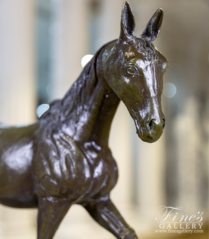 Bronze Statues  - Happily Galloping Horse In Bronze - BS-748